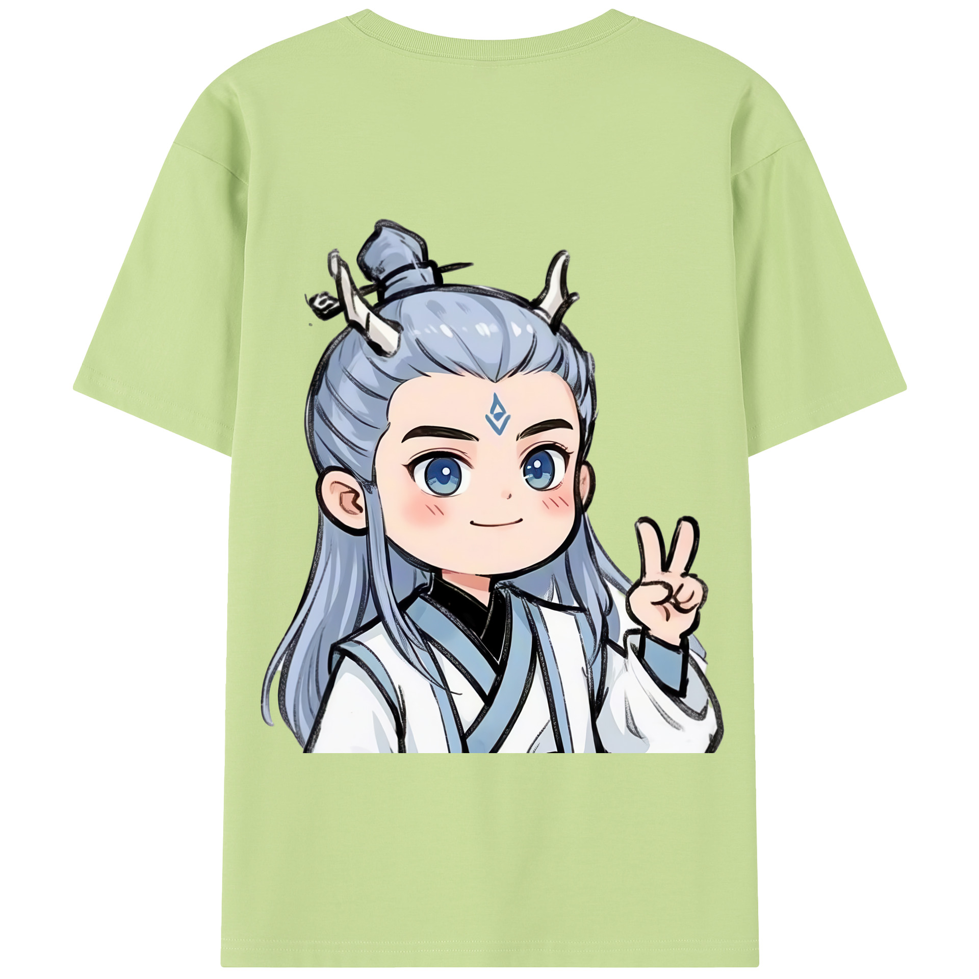 （画像用） Ne Zha 2 ナタ 魔童の大暴れ 綿100％半袖Tシャツ（背面プリント）